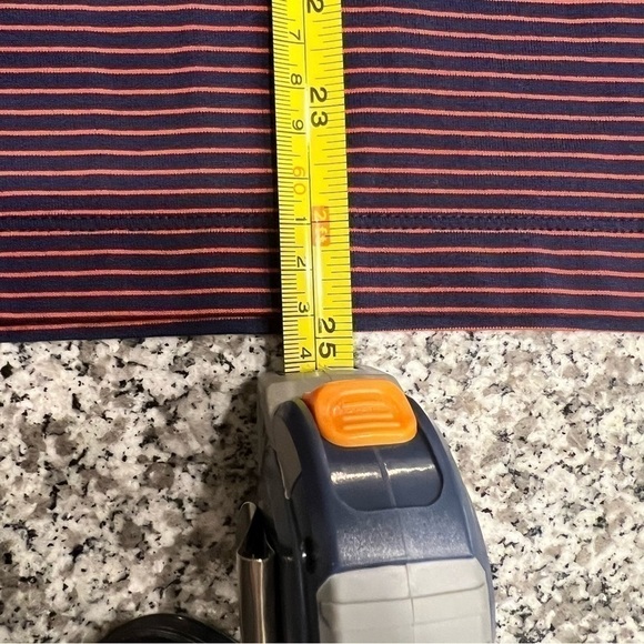 Untuckit mens wrinkle free polo shirt size M striped red & blue - Picture 10 of 10